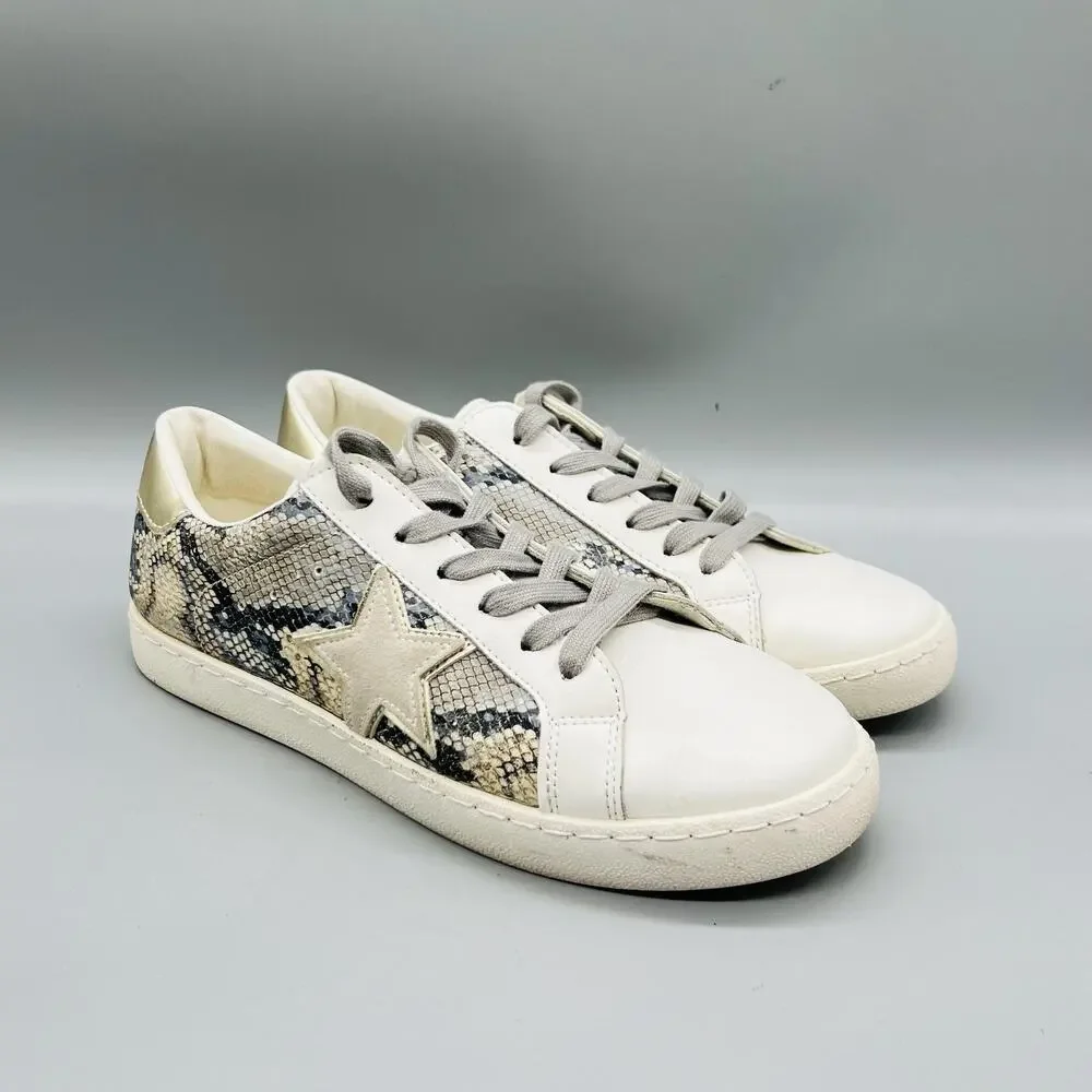 Vintage Havana Shoes Womens 7.5 Multicolor Snake Print Star Sneakers Comfort